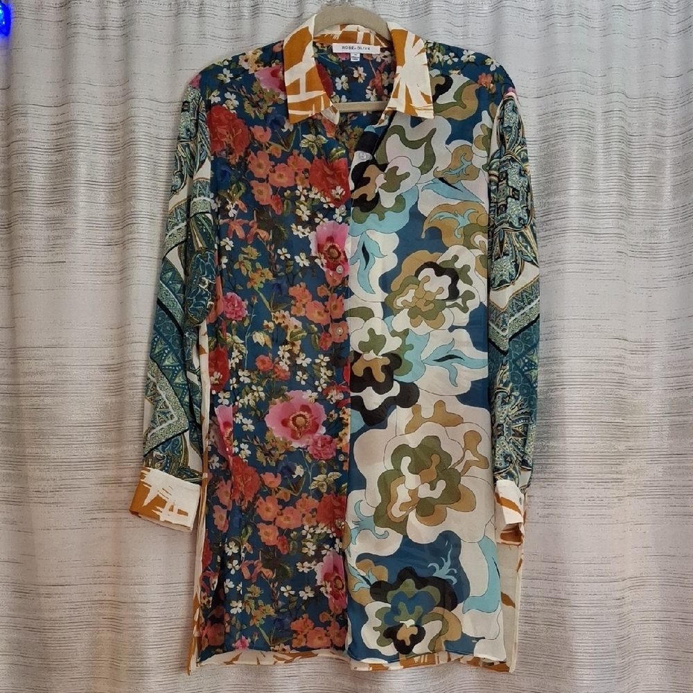Rose & Olive Multicolor Floral Blouse